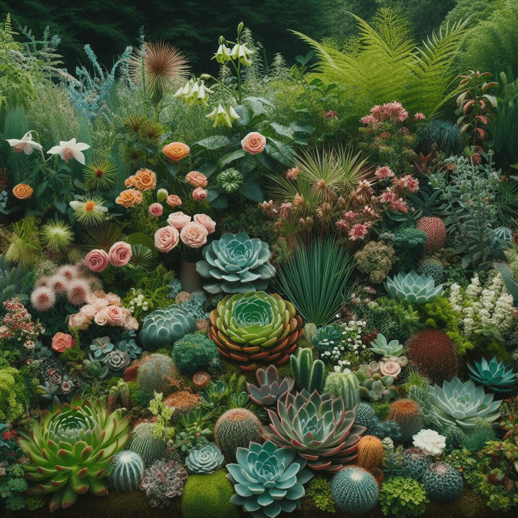 Multiple types of plants, representing multiple types of people all thriving together.